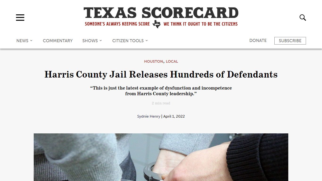 Harris County Jail Releases Hundreds of Defendants